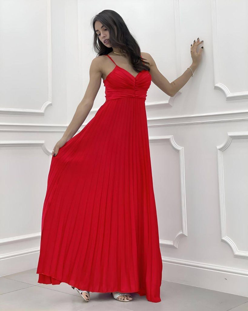 Rochie din satin plisata Stacy