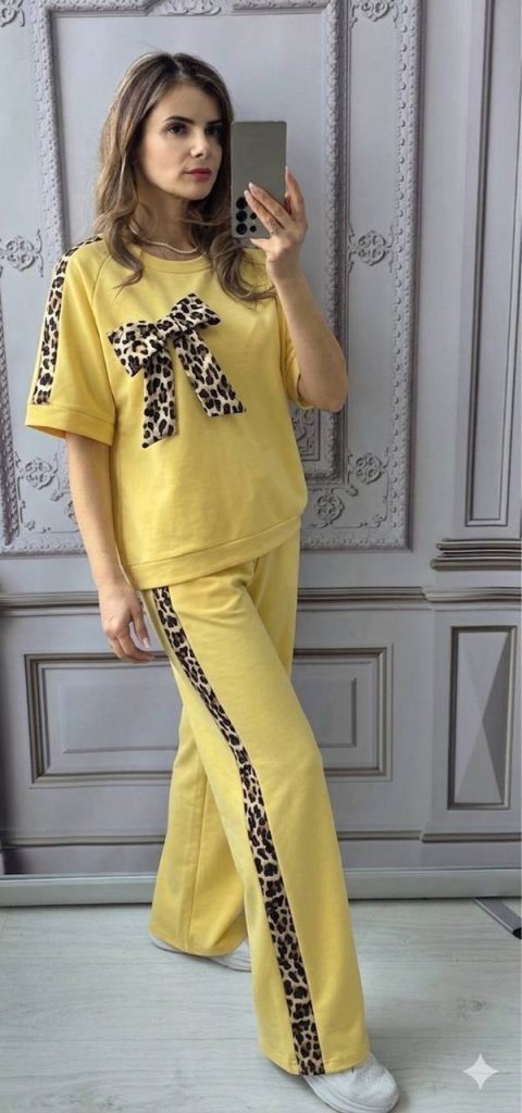 Compleu cu funda animal print si maneca scurta Cheyenne