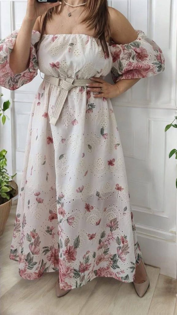 Rochie din bumbac cu broderie Kriss