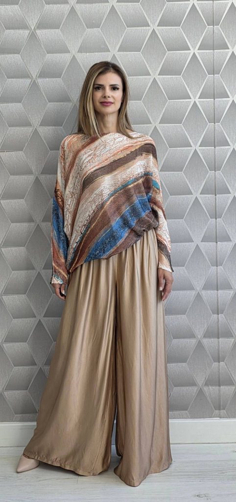 Pantaloni satinati din matase
