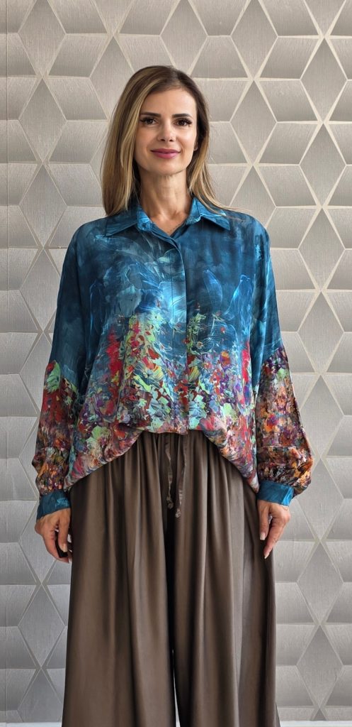 Bluza din matase si vascoza Hanna
