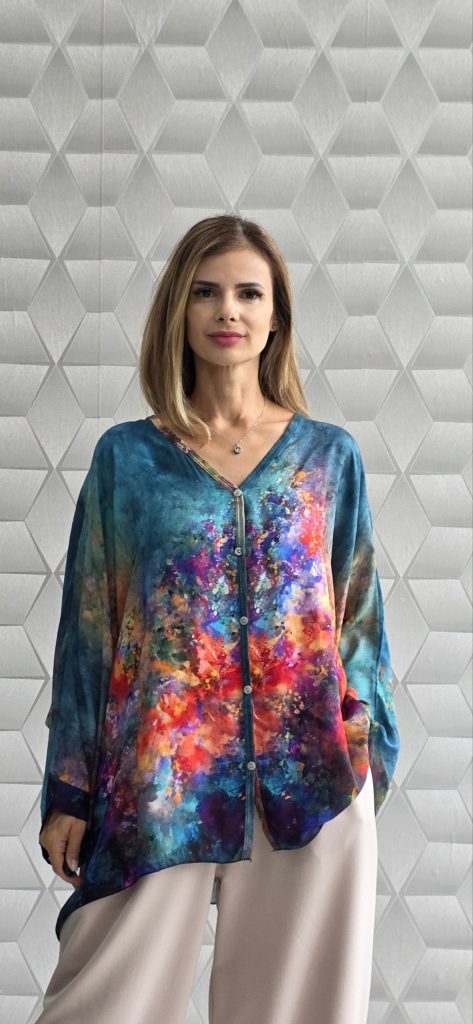 Bluza din matase si vascoza Aura