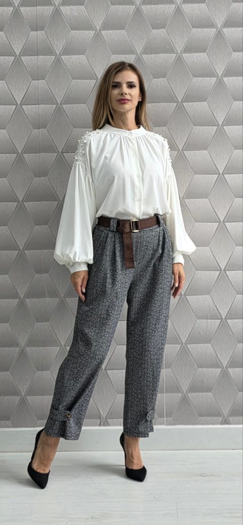 Pantaloni din stofa cu bumbac Fantasia